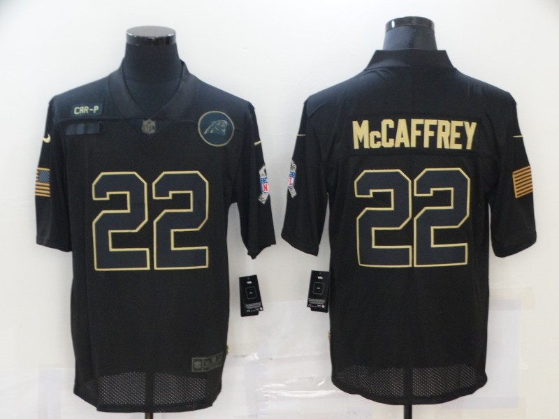 Men's Carolina Panthers #22 Christian McCaffrey Black Jersey